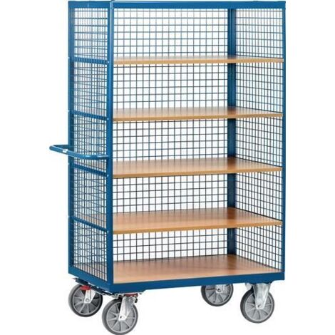 Fetra Kastenwagen mit 750 kg Tragkraft, offen, mit Drahtgitter verkleidet 1200x780mm
