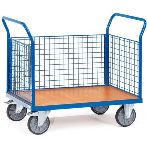 Fetra Multivario Dreiwandwagen in Buchendekor mit Drahtgitter 1000x700mm Ladefläche