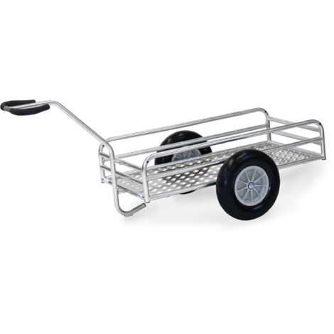 Fetra Outdoor-Handwagen feuerverzinkt mit 1145x545mm Ladefläche aus Alu-Quintettblech und Polyurethanbereifung