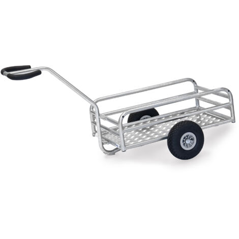 Fetra Outdoor-Handwagen feuerverzinkt mit 795x445mm Ladefläche aus Alu-Quintettblech und Luftbereifung