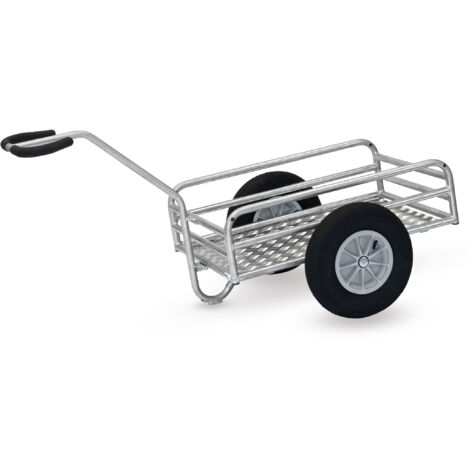 Fetra Outdoor-Handwagen feuerverzinkt mit 845x545mm Ladefläche aus Alu-Quintettblech und Luftbereifung