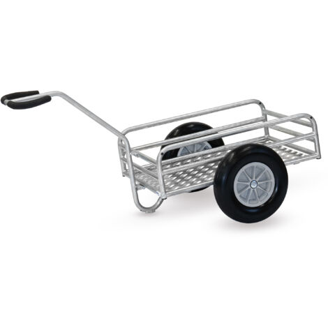 Fetra Outdoor-Handwagen feuerverzinkt mit 845x545mm Ladefläche aus Alu-Quintettblech und Polyurethanbereifung
