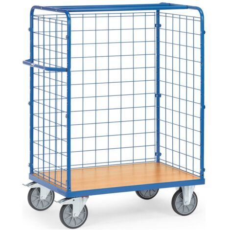 Fetra Paketwagen mit 3 Drahtgitterwänden 1500mm hoch, 1000x700mm