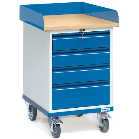 Fetra Rollschrank mit Umrandung und 4 Schubladen