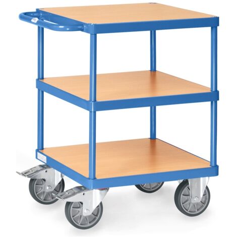 Fetra Schwerer Tischwagen 2416 mit 3 quadratischen Ladeflächen 600x600mm