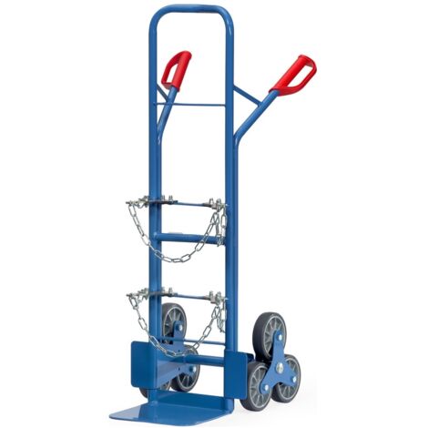fetra Stahlflaschen-Treppenkarre, 3-Rad-Stern, je 3 TPE-Räder 160 x 40 mm