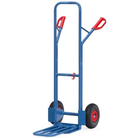 Fetra Stahlrohrkarre mit Klappschaufel, Höhe 1300mm, mit Luft-Bereifung