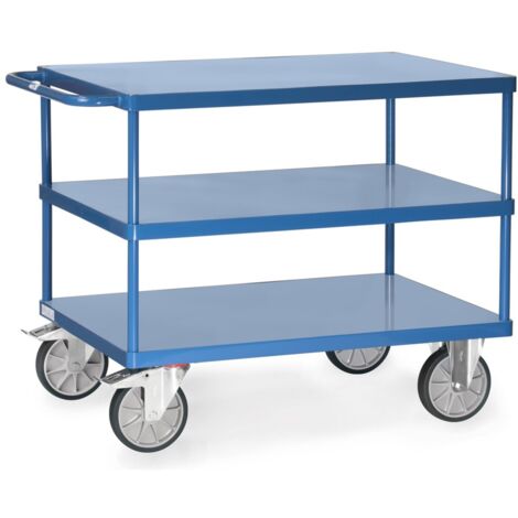 fetra Tischwagen, 3 Stahlblech-Plattformen bündig, Ladefläche 1.000 x 700 mm