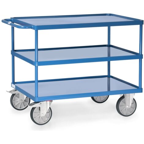 fetra Tischwagen, 3 Stahlblech-Wannen, Ladefläche 1000 x 700 mm