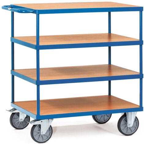 fetra Tischwagen, 4 Holz-Plattformen, Ladefläche 1000 x 600 mm