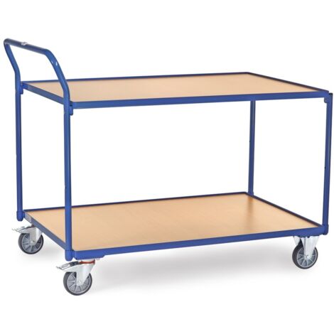 Fetra Tischwagen mit Holzwerkstoffplatten 2 Etagen 1335x800x1040mm Außenmaße