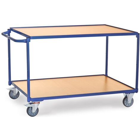 Fetra Tischwagen mit Holzwerkstoffplatten 2 Etagen 1371x811x830mm Außenmaße