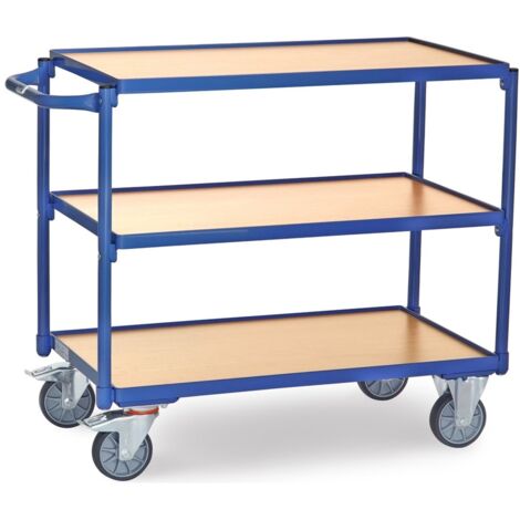 Fetra Tischwagen mit Holzwerkstoffplatten 3 Etagen mit rechteckige Ladeflächen 850x500mm