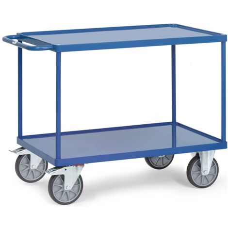 Fetra Tischwagen mit Stahlblech-Wannen 2 Etagen 850x500mm Ladefläche