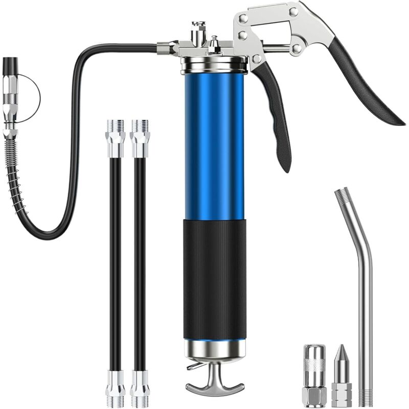 Image of Fettpresse mit Pistolengriff und robustem, verstärktem, flexiblem Schlauch (27")