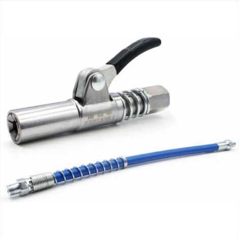 Fettpressenanschluss, Original-Fettpumpendüsenkupplung, leicht zu drücken, Hochdruck-Fettpressenkupplung, mit flexiblem Schlauch (A)