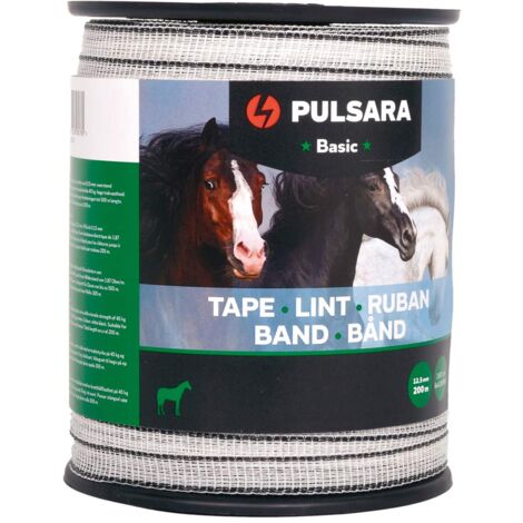 Fettuccia Basic 12.5mm con 4 conduttori da 0,15 mm in acciaio inox bobina da 200m colore bianco