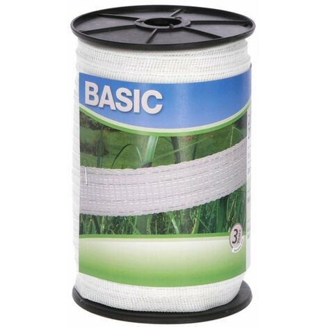 Fettuccia Elettrificata per Recinto Basic Bianca mt.200 H.Cm.2 Fili 4