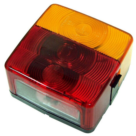 Feu 4 fonctions gauche/droit 12V – Dimensions 95x95x50mm – Raccordement cosses plates 6,35mm – Éclairage de plaque – Jokon
