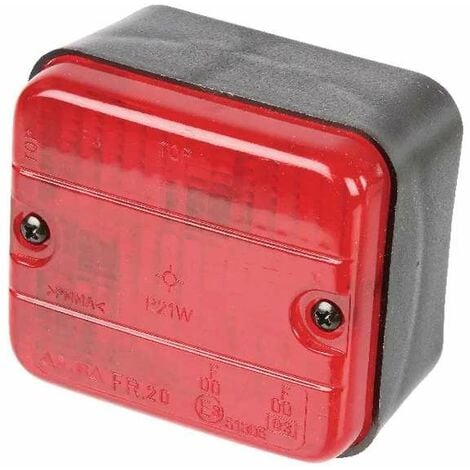 Feu anti brouillard arrière rouge 87x77mm 12V 21W remorque camion tracteur voiture