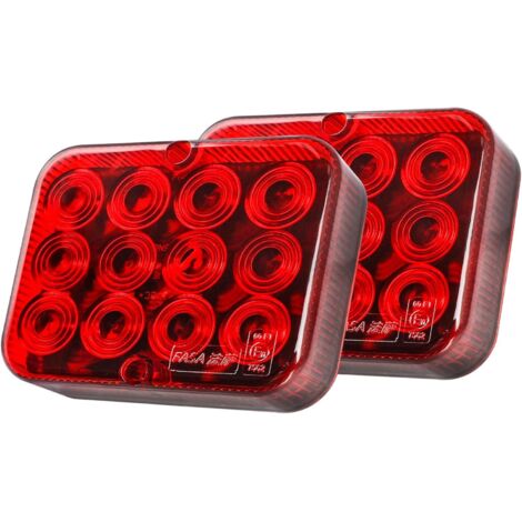 Feu Antibrouillard Arrière LED 12V - 1 Pièce - ABS/PC - Homologation E - Pour Remorque/Camping-Car - 10x8x2,5cm