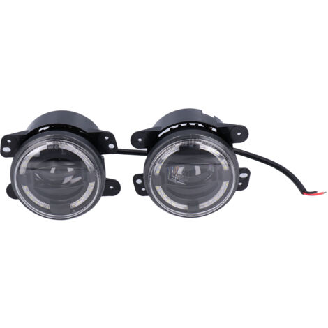 Feu antibrouillard LED 4 pouces 30W, Halo blanc DRL 12-24V, étanche, adapté pour Jeep Wrangler 2007-2018