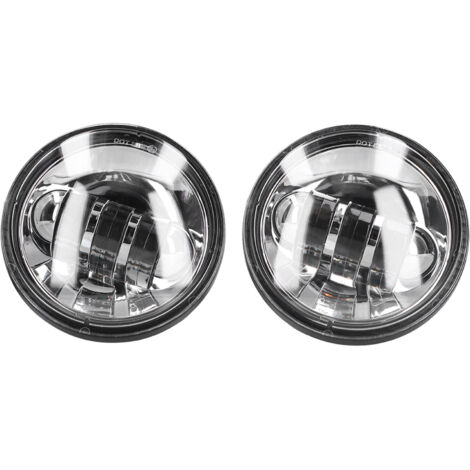 Feu antibrouillard pour moto, 2 pièces, 4,5 pouces, IP67, 6500K, blanc, LED, rond, argent, bol, Spot universel, lampe de conduite