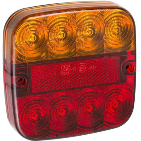 Feu arrière 12V 5 fonctions 107x107mm 8LED