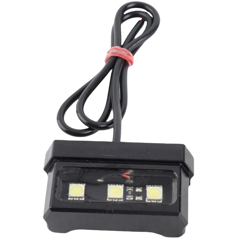 Feu arrière à LED universel pour plaque d'immatriculation de moto, compatible avec toutes les marques et tous les modèles de motos (noir)