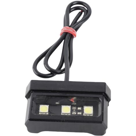Feu arrière à LED universel pour plaque d'immatriculation de moto, compatible avec toutes les marques et tous les modèles de motos (noir)