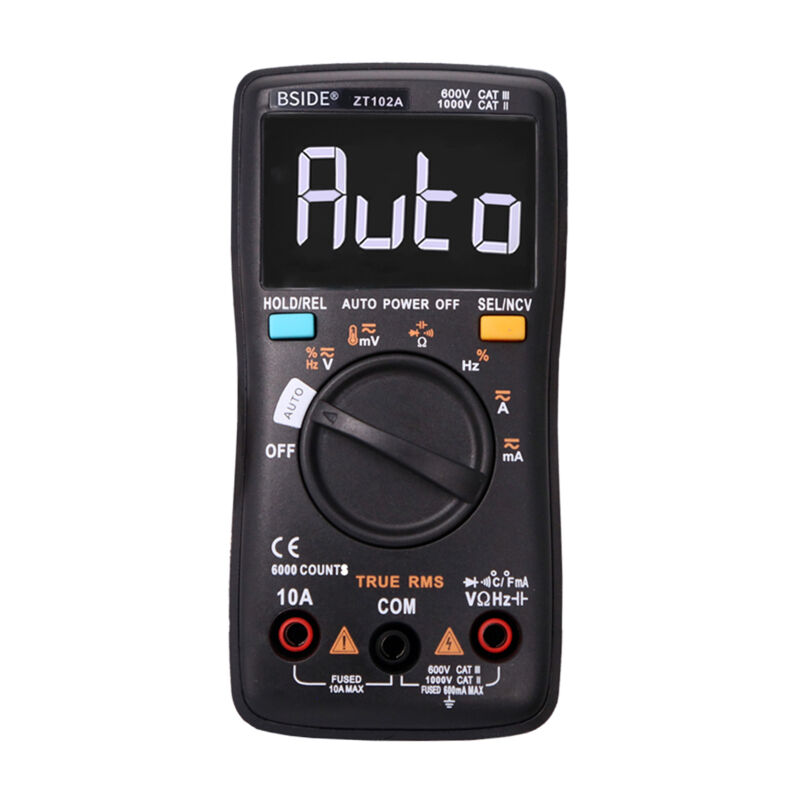 Multimètre numérique BSIDE 6000 points, tension AC/DC, courant, ampèremètre portable, capacité ohmique, testeur de température, plage automatique,