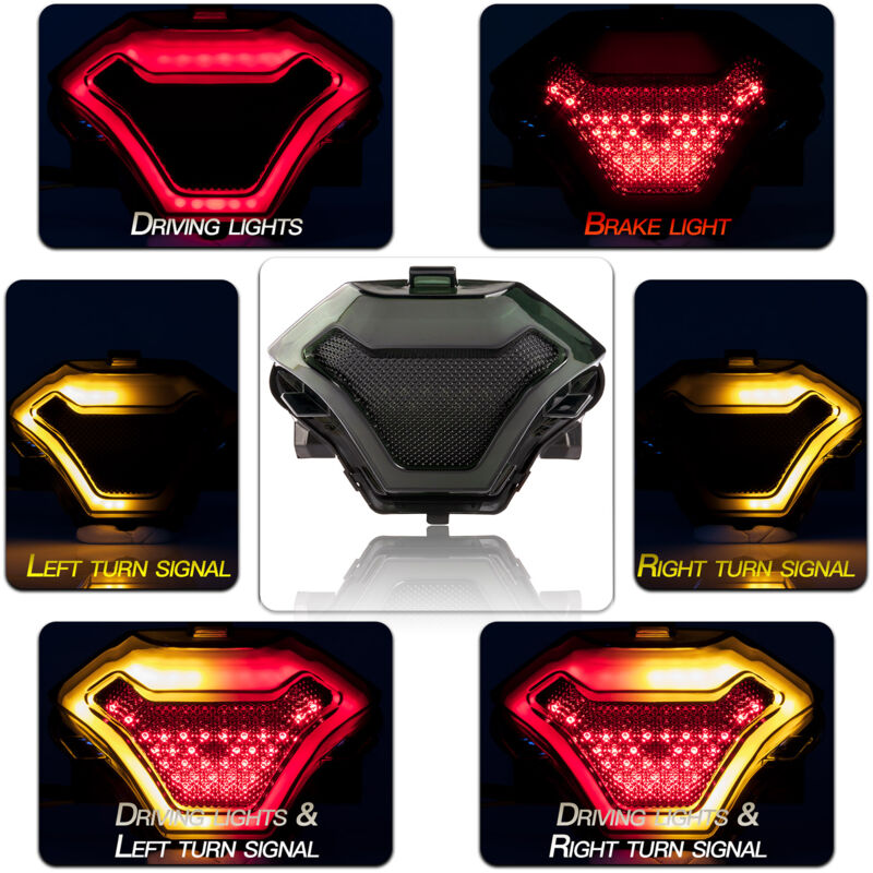 Feu arrière de frein de moto avec clignotants à led de remplacement pour Yamaha yzf R3 R25 Y15ZR MT07 FZ07 LC150