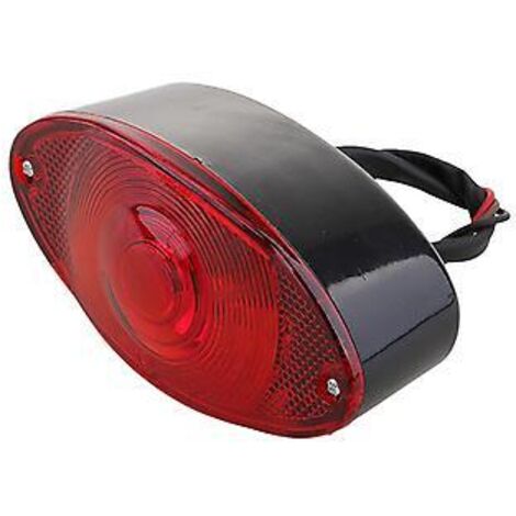 Feu arrière de plaque d'immatriculation avec ampoule 12 V pour moto, quad et VTT (compatible avec tous les modèles de dirt bike, pit bike, UTV et buggy) (noir)