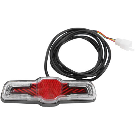 Feu Arrière de Vélo électrique 5led ABS 36V 48V 60V pour Ensemble D'éclairage de Vélo Kit D'éclairage de Vélo électrique, Lumière Clignotante Arrière, Moteur Hub, sécurité.