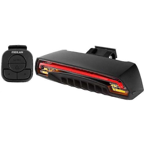 Feu arrière de vélo Meilan X5 avec clignotants et télécommande sans fil, ligne laser de sécurité intégrée.