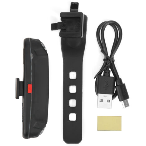 Feu arrière de vélo rechargeable USB, équipement de sécurité pour cyclisme, WR01A rouge blanc bleu