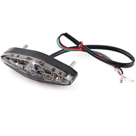 feu arrière derbi senda,12V 15 LED feu arrière de frein de moto, arrêt de frein de moto en cours d'exécution arrière lampe feu arrière universel replacement pour motos ATV Dirt Bike Scooter(Fumée),A