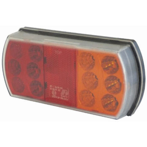 Feu arrière droit 15 LED 12/24V 165x80x35 mm pré-cablé
