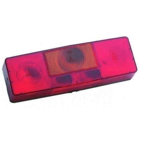 Feu arrière droit 3 fonctions – Clignotant, feu stop, feu de position – Résistant aux intempéries – Montage par vis – Dimensions 285 x 96 x 56 mm – Sacex