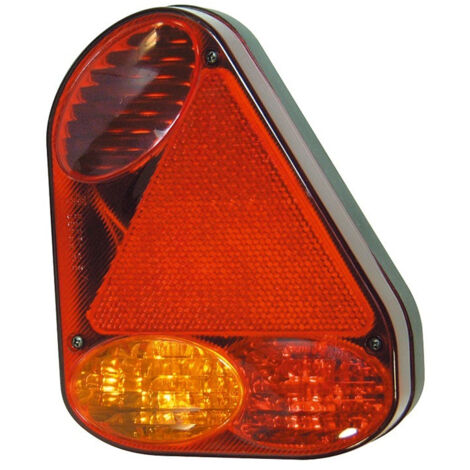 Feu arrière 5 fonctions droit – Clignotant, feu stop, veilleuse, brouillard, triangle réfléchissant – 12V, 220 x 175 x 50 mm – CEA