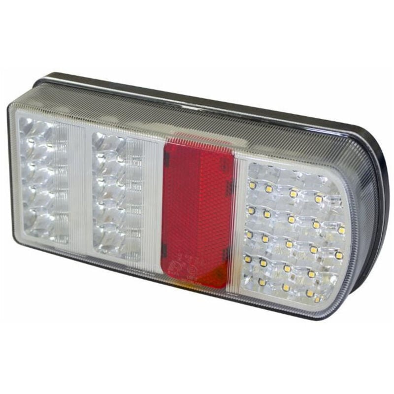 Feu arrière gauche 106x228mm a Led 12 V 6 fonctions + catadioptre