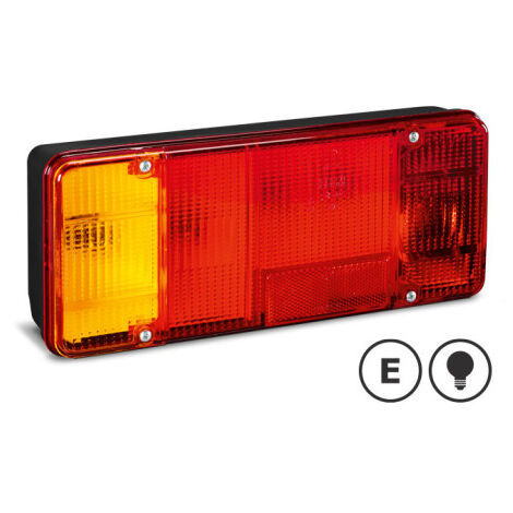 Feu arrière gauche 24V – 5 fonctions clignotant, stop, veilleuse, antibrouillard – Dimensions 300x130x110mm – Prise 5 pôles IVECO – SIM