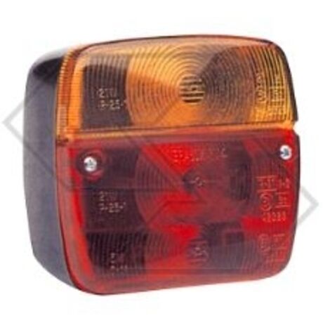 Feu arrière gauche à 3 lumières 105x95x50mm pour cabine de tracteur agricole