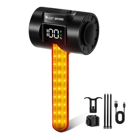 Feu arrière intelligent pour vélo, feu de navigation, feu arrière de freinage, feu d'avertissement de conduite de nuit, avec batterie intégrée 400 MAH IPX4