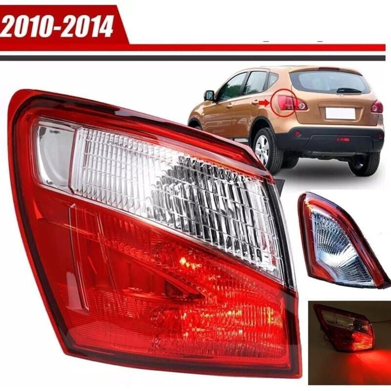 Feu arrière LED étanche et résistant aux chocs, aile extérieure, pour Qashqai 2010 à 2014, gauche: 26555 BR00A