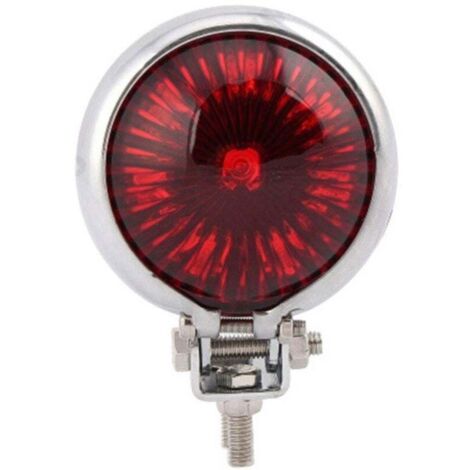 Feu arrière LED pour moto, feu stop et freinage, chromé, pour Chopper et Cafe