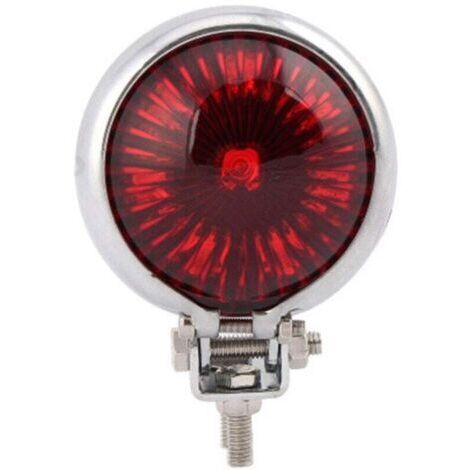 Feu arrière LED pour moto, feu stop et freinage, chromé, pour Chopper et Cafe