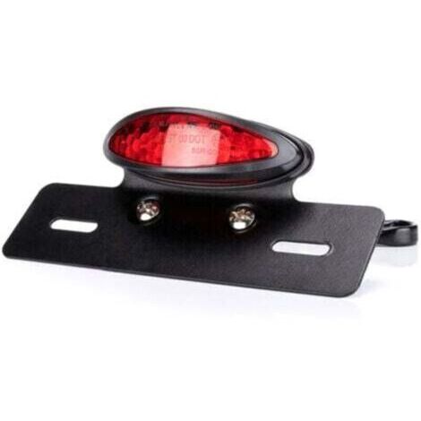 Feu Arrière Moto Rouge Feu Stop et Plaque d'Immatriculation LED ABS IPX66 100000H 12V 19 LEDs 193g Feu arrière moto