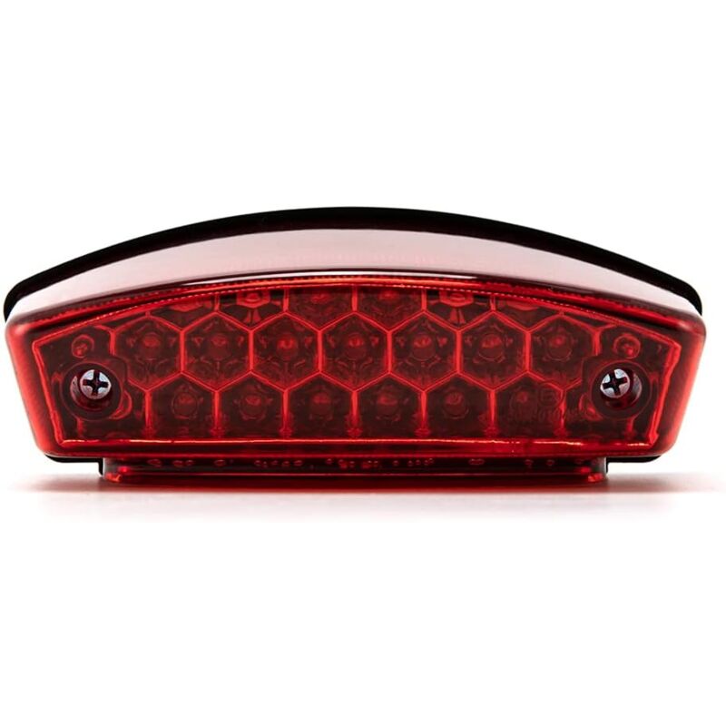 Linghhang - Feu arrière moto universel 12V 21 led Moto Feu blanc de plaque d'immatriculation Feu arrière rouge de stop (b)