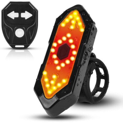 Feu Arrière pour Vélo, Clignotant Velo Feu Arrière avec Télécommande sans Fil, Eclairage Arrière Vélo,Rechargeable USB